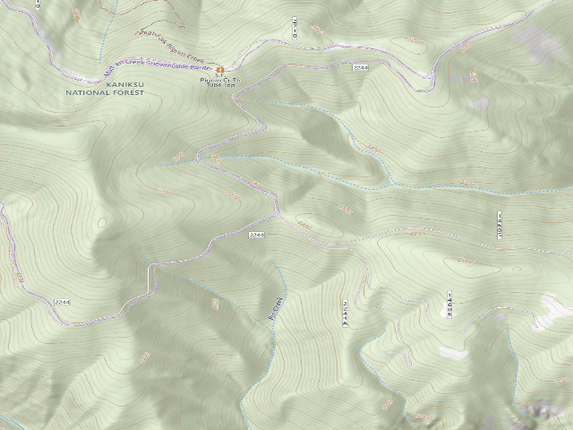 USGS topographic map of USFS dispersed camp — MT #664