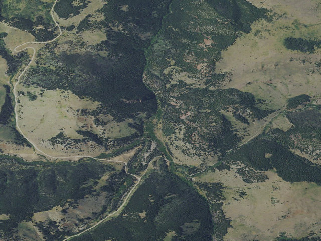 Aerial image of USFS dispersed camp — MT #665