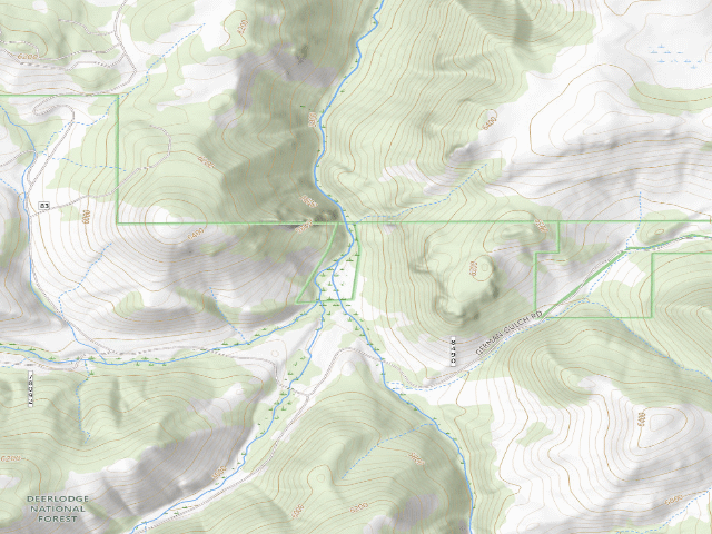 USGS topographic map of USFS dispersed camp — MT #665