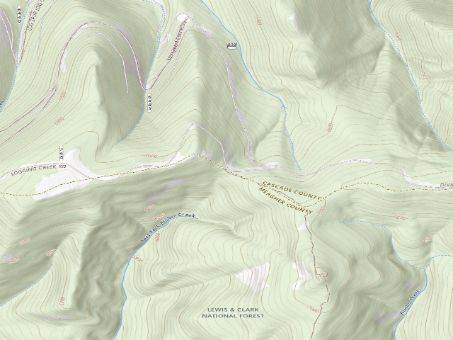 USGS topographic map of USFS dispersed camp — MT #67