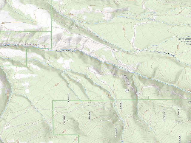 USGS topographic map of USFS dispersed camp — MT #671