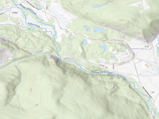 USGS topographic map of USFS dispersed camp — MT #674