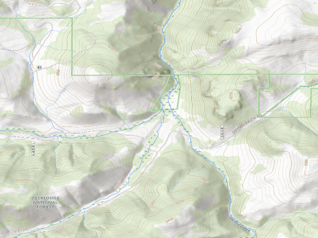 USGS topographic map of USFS dispersed camp — MT #676