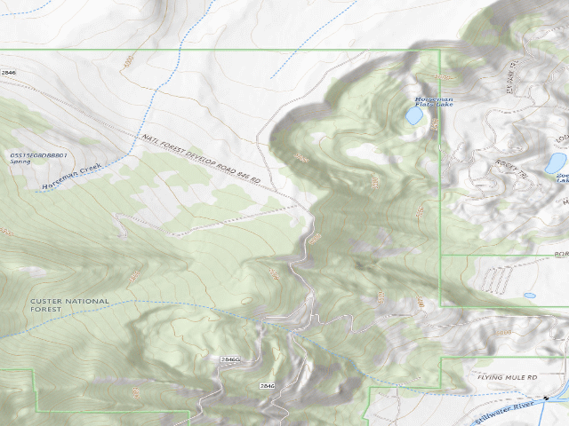 USGS topographic map of USFS dispersed camp — MT #677