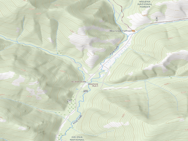 USGS topographic map of USFS dispersed camp — MT #68