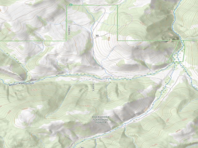 USGS topographic map of USFS dispersed camp — MT #681