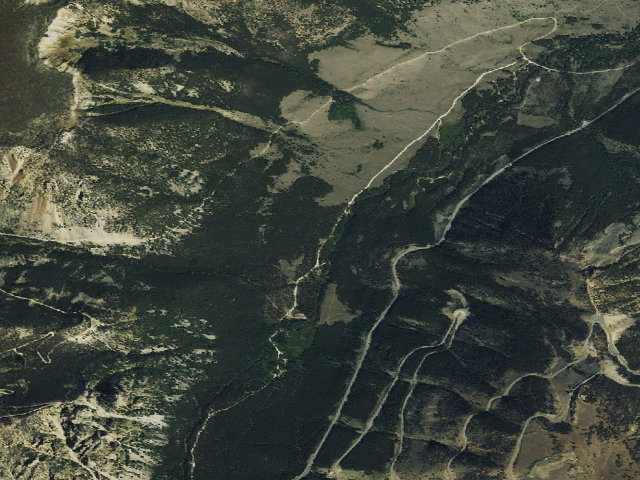 Aerial image of USFS dispersed camp — MT #687