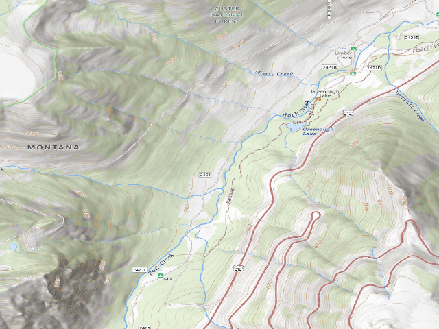 USGS topographic map of USFS dispersed camp — MT #687
