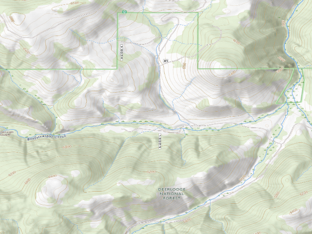USGS topographic map of USFS dispersed camp — MT #689