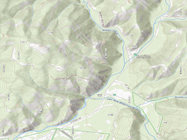 USGS topographic map of USFS dispersed camp — MT #690