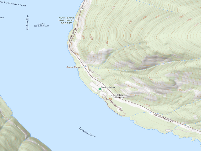 USGS topographic map of USFS dispersed camp — MT #691