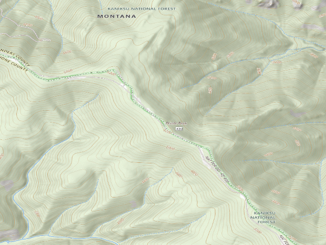 USGS topographic map of USFS dispersed camp — MT #696