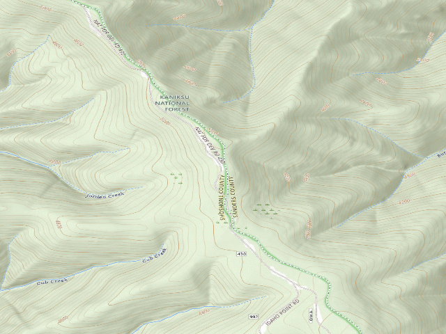 USGS topographic map of USFS dispersed camp — MT #697