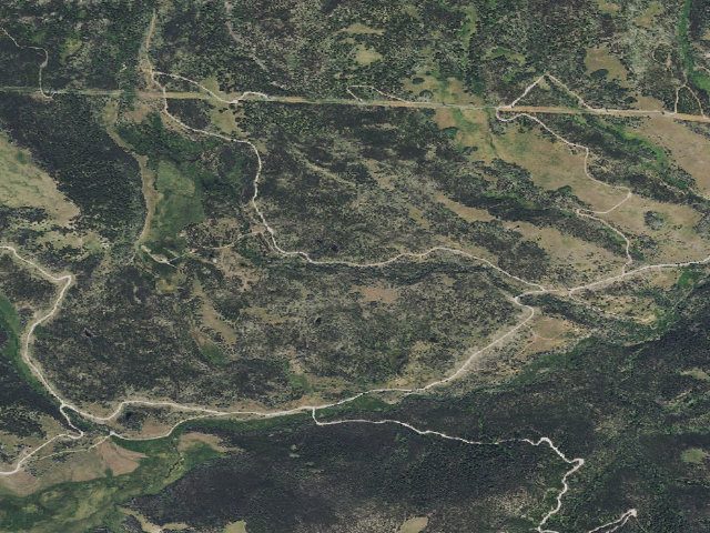 Aerial image of USFS dispersed camp — MT #7