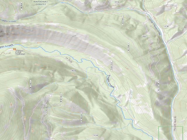 USGS topographic map of USFS dispersed camp — MT #700