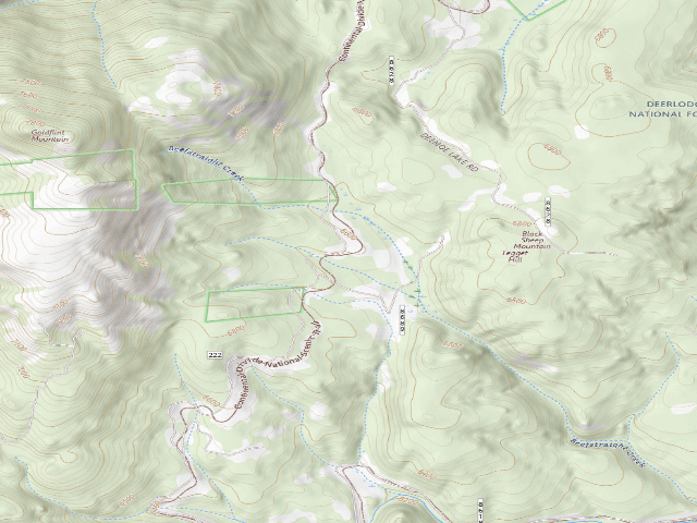 USGS topographic map of USFS dispersed camp — MT #701
