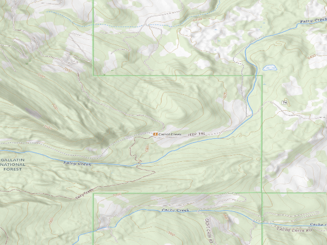 USGS topographic map of USFS dispersed camp — MT #702