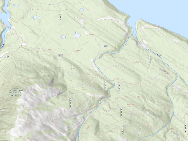 USGS topographic map of USFS dispersed camp — MT #704