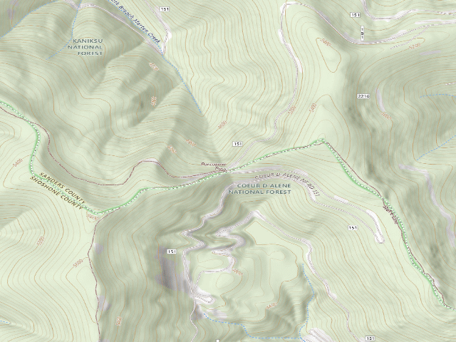 USGS topographic map of USFS dispersed camp — MT #705