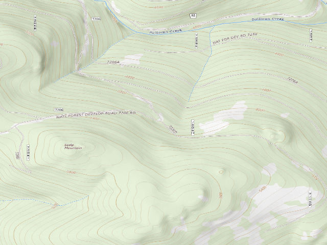 USGS topographic map of USFS dispersed camp — MT #706