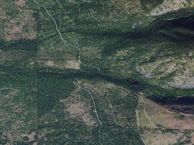 Aerial image of USFS dispersed camp — MT #708