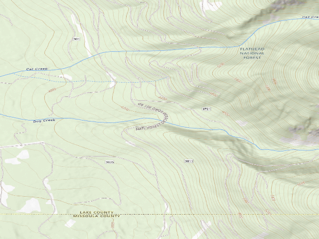 USGS topographic map of USFS dispersed camp — MT #708