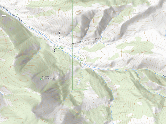 USGS topographic map of USFS dispersed camp — MT #711