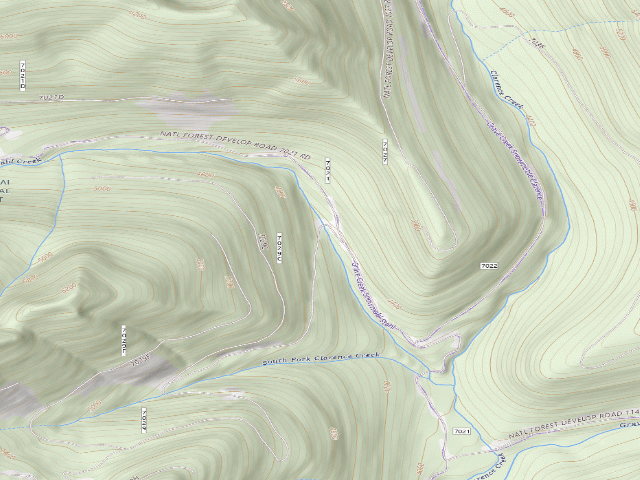 USGS topographic map of USFS dispersed camp — MT #712