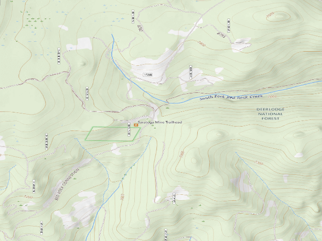 USGS topographic map of USFS dispersed camp — MT #713