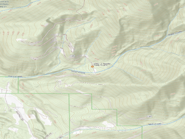 USGS topographic map of USFS dispersed camp — MT #714
