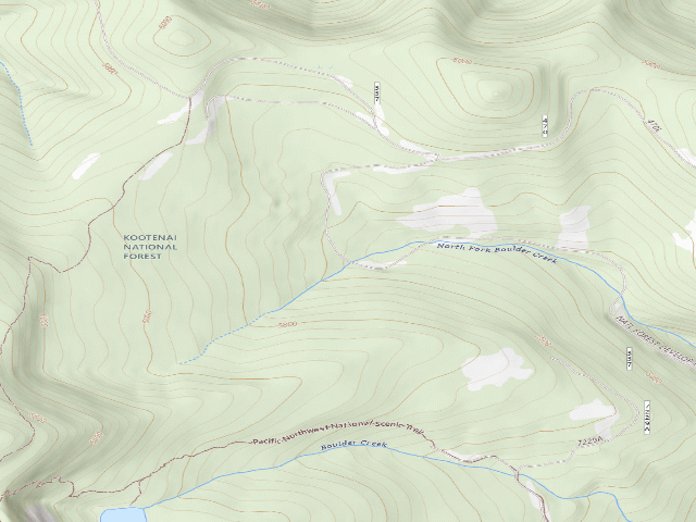 USGS topographic map of USFS dispersed camp — MT #715