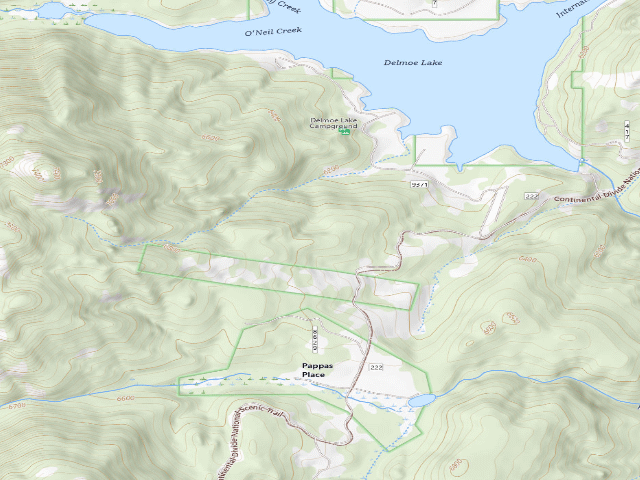 USGS topographic map of USFS dispersed camp — MT #717