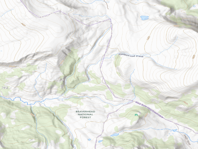 USGS topographic map of USFS dispersed camp — MT #719