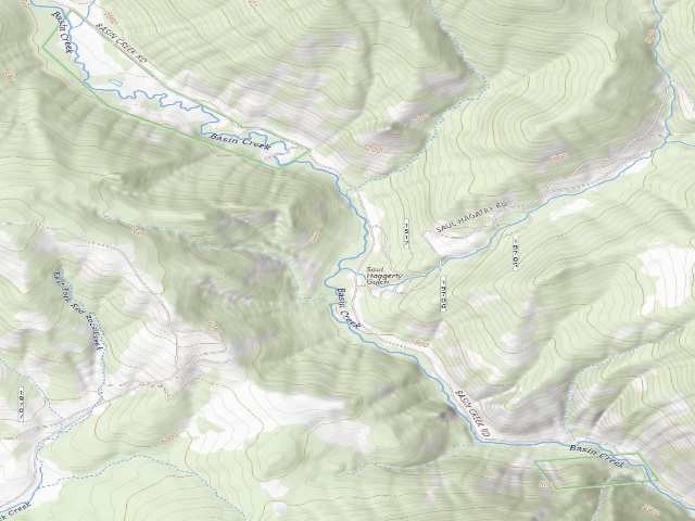 USGS topographic map of USFS dispersed camp — MT #72