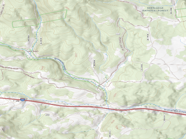 USGS topographic map of USFS dispersed camp — MT #724