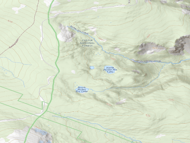 USGS topographic map of USFS dispersed camp — MT #725