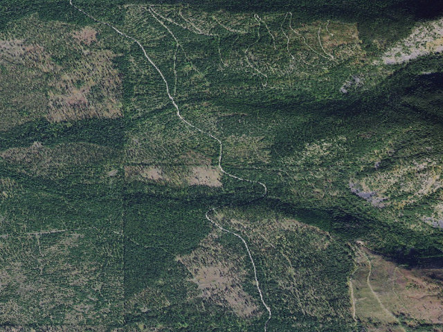 Aerial image of USFS dispersed camp — MT #727