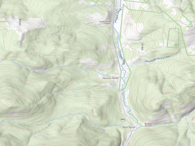 USGS topographic map of USFS dispersed camp — MT #728