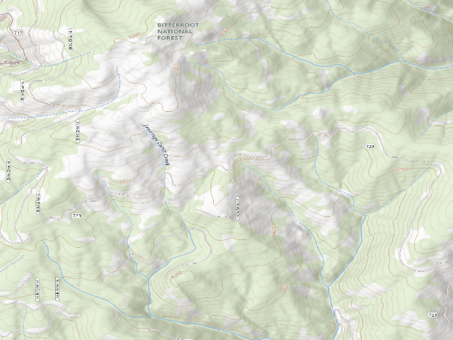 USGS topographic map of USFS dispersed camp — MT #729