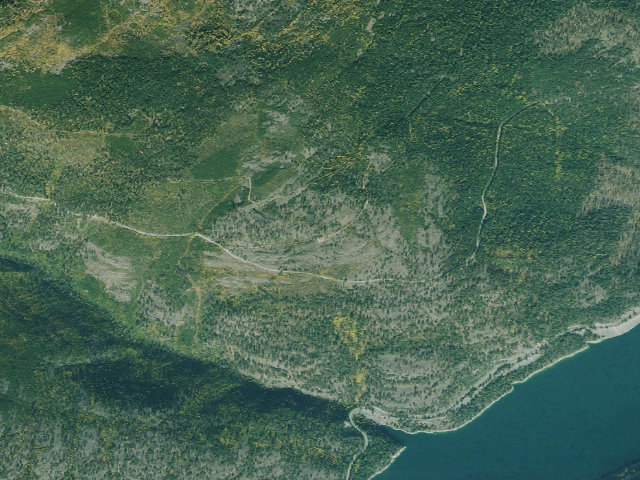 Aerial image of USFS dispersed camp — MT #730