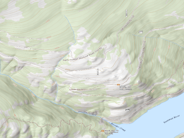 USGS topographic map of USFS dispersed camp — MT #730