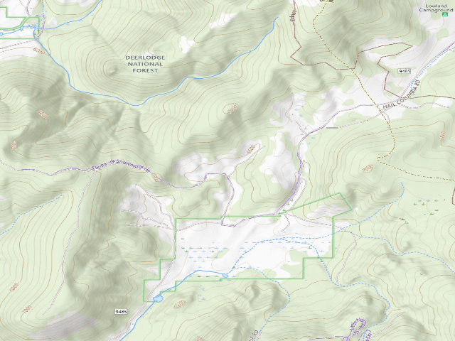 USGS topographic map of USFS dispersed camp — MT #732