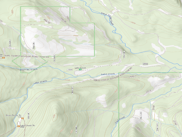 USGS topographic map of USFS dispersed camp — MT #735