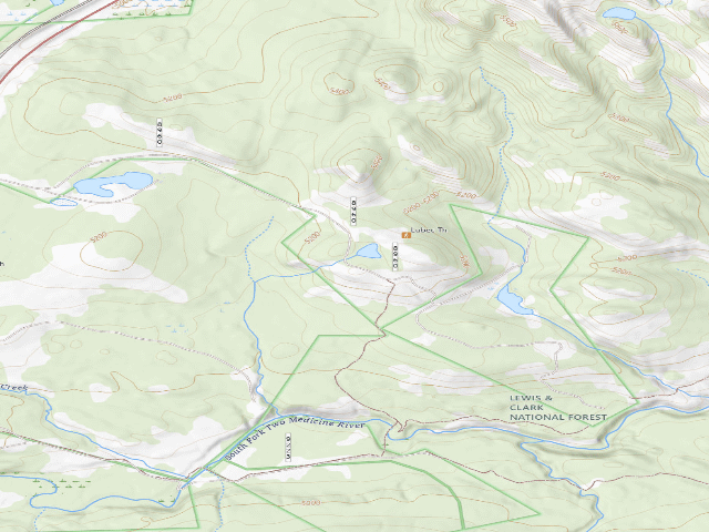 USGS topographic map of USFS dispersed camp — MT #737