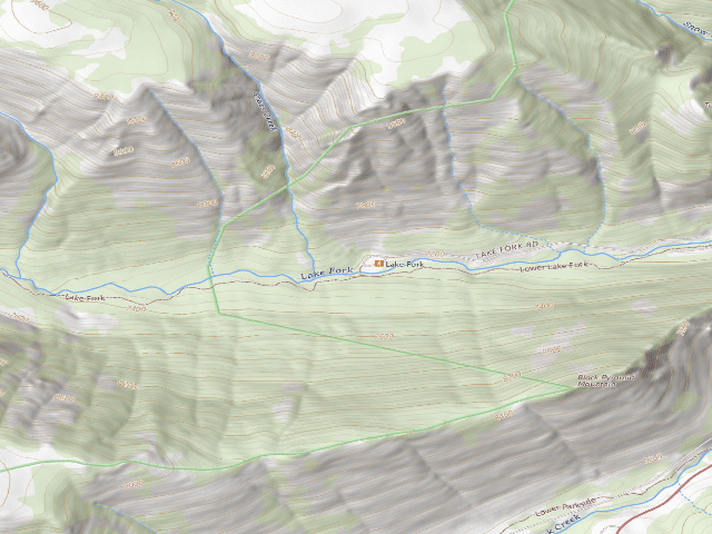 USGS topographic map of USFS dispersed camp — MT #738