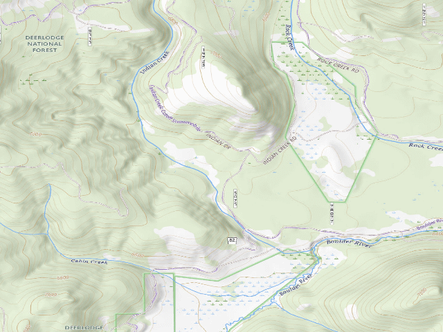 USGS topographic map of USFS dispersed camp — MT #739