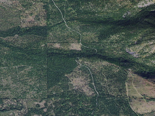 Aerial image of USFS dispersed camp — MT #740