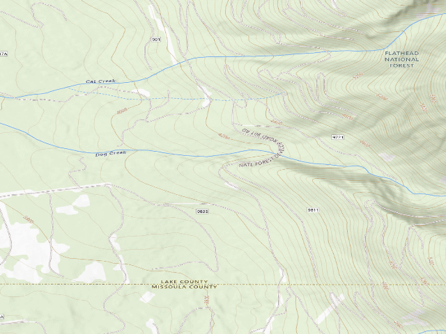 USGS topographic map of USFS dispersed camp — MT #740