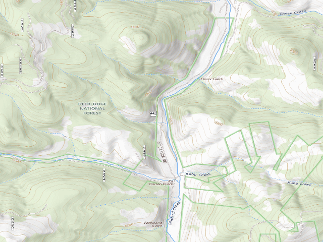 USGS topographic map of USFS dispersed camp — MT #743