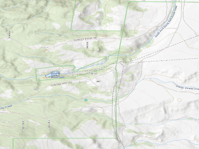 USGS topographic map of USFS dispersed camp — MT #744